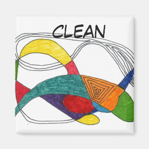 "Boomerangs" Abstract Dishwasher Status Magnet