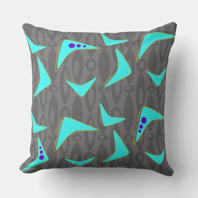 Boomerangs and Balls Throw Pillow (Front)