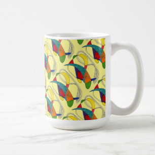 "Boomerangs on Yellow Tiled" Abstract Design Mug