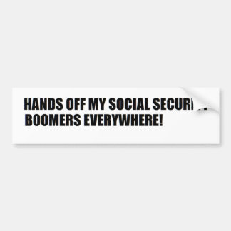 BOOMERS SAY HANDS OFF SOCIAL SECURITY BUMPER STICKER