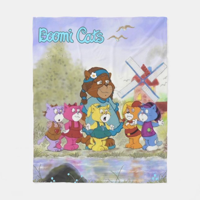Boomi Cats Fleece Blanket (Front)