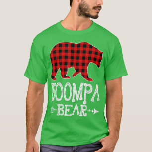 Boompa Bear Christmas Pajama Red Plaid Buffalo Fam T-Shirt