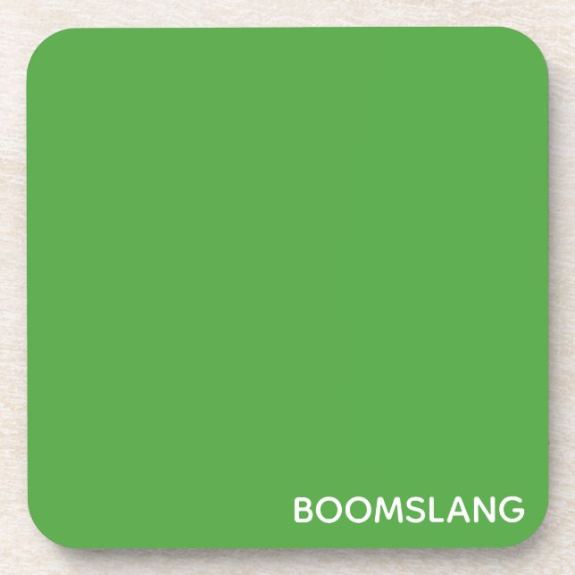 Boomslang green colour name coaster (Front)