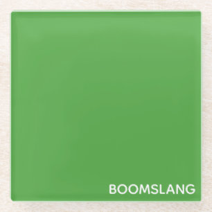 Boomslang green colour name glass coaster