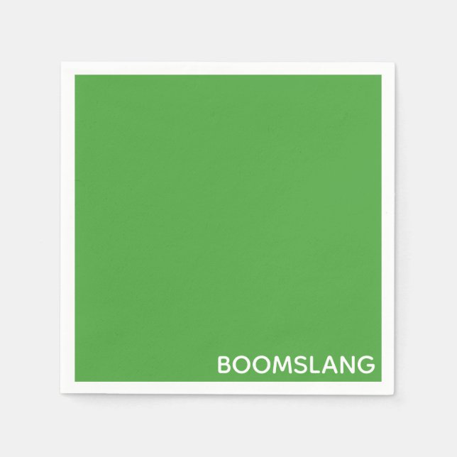 Boomslang green colour name napkin (Front)