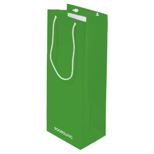 Boomslang green colour name wine gift bag