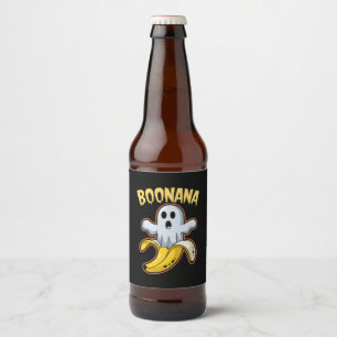 Boonana Cute Ghost Banana Halloween Beer Bottle Label