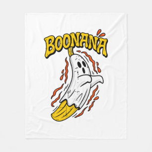 Boonana Cute Ghost Banana Halloween Fleece Blanket