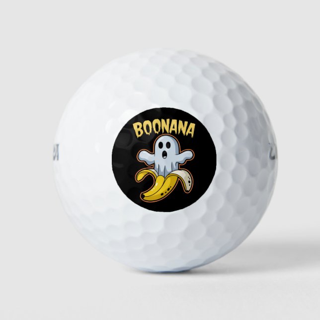 Boonana Cute Ghost Banana Halloween Golf Balls (Front)
