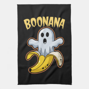 Boonana Cute Ghost Banana Halloween Kitchen Towel