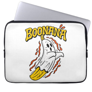 Boonana Cute Ghost Banana Halloween Laptop Sleeve