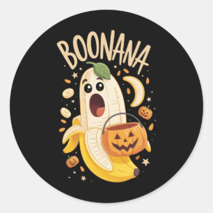 Boonana Cute Ghost Nana Halloween Costume Men Wome Classic Round Sticker
