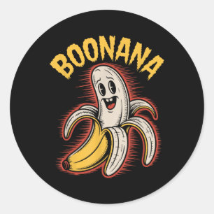 Boonana Funny Banana Ghost Spooky Halloween Costum Classic Round Sticker