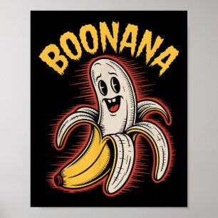Boonana Funny Banana Ghost Spooky Halloween Costum Poster