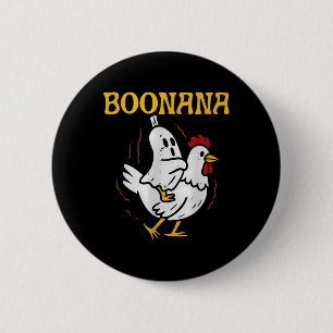 Boonana Riding Chicken Halloween Ghost Spooky Nana 2 Inch Round Button