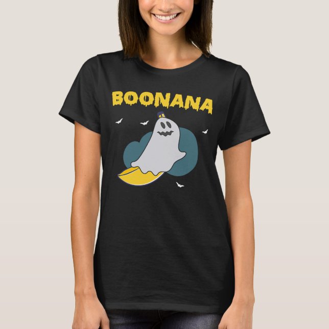 Boonana Scary Halloween Ghost Banana Costume T-Shirt (Front)
