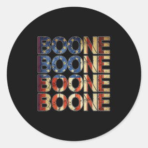 Boone Family Name I Love Boone Personalized Vintag Classic Round Sticker