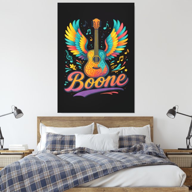 Boone Guitar Canvas Print (Insitu(Bedroom))