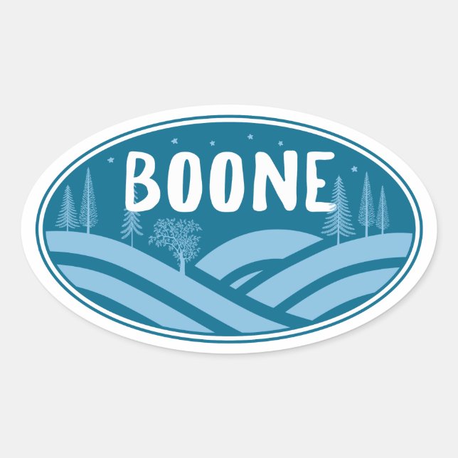 Boone North Carolina Outdoors Oval Sticker (Front)
