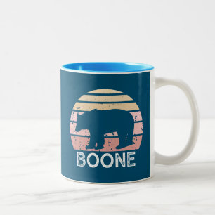 Boone North Carolina Retro Bear Two-Tone Coffee Mug