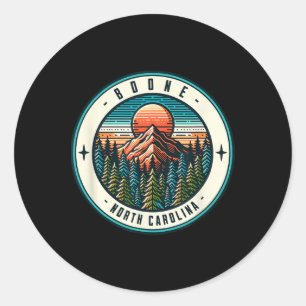 Boone North Carolina Skiing Snowboarding Family Tr Classic Round Sticker