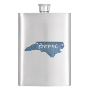 Boone North Carolina Wood Grain Hip Flask