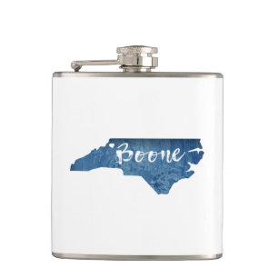 Boone North Carolina Wood Grain Hip Flask