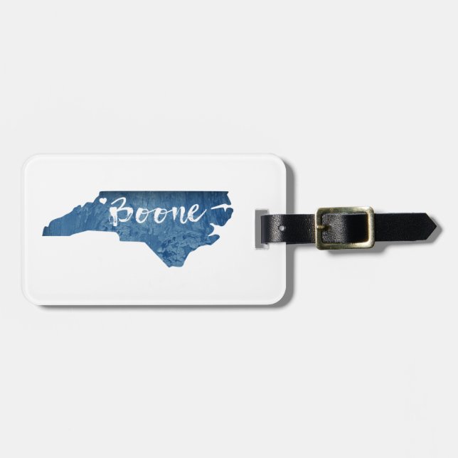 Boone North Carolina Wood Grain Luggage Tag (Front Horizontal)