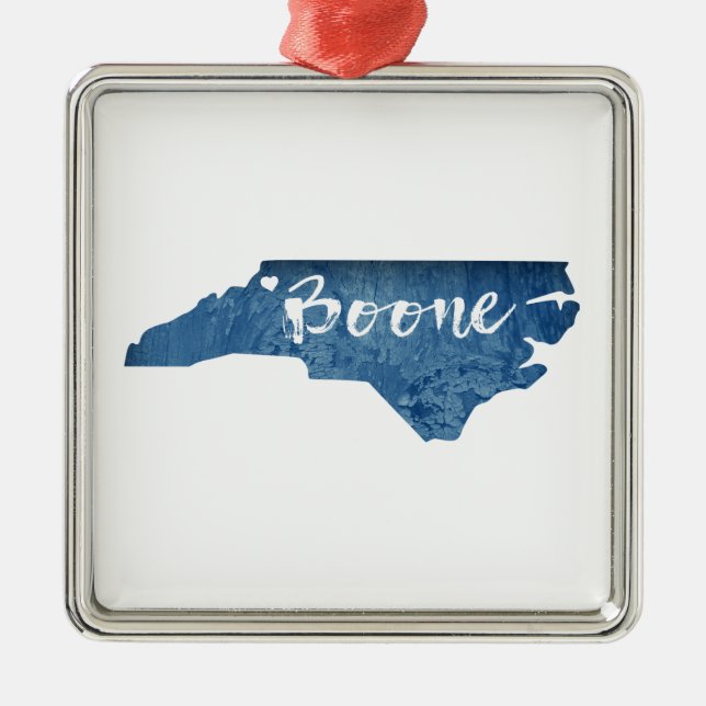 Boone North Carolina Wood Grain Metal Ornament (Front)