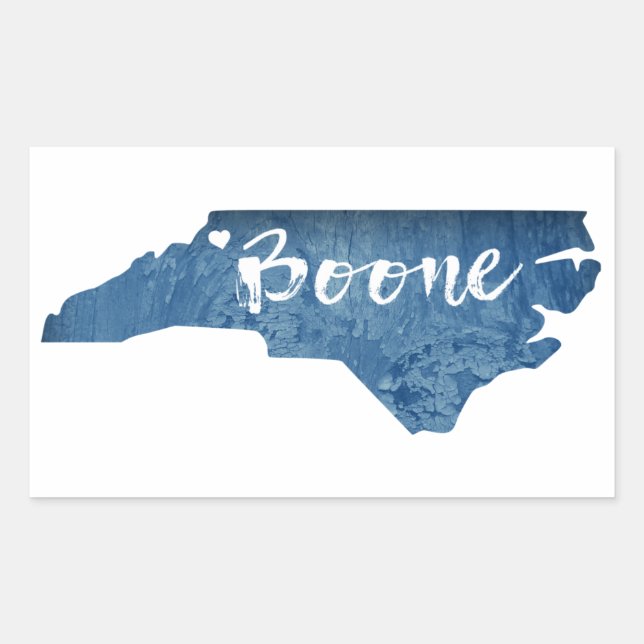Boone North Carolina Wood Grain Sticker (Front)