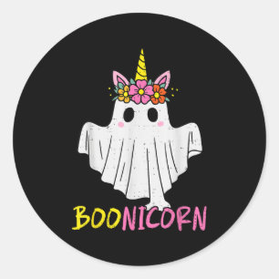 Boonicorn Ghost Unicorn Magical Soky Halloween Gir Classic Round Sticker