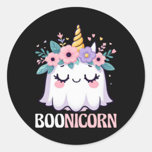 Boonicorn Unicorn Ghost Classic Round Sticker