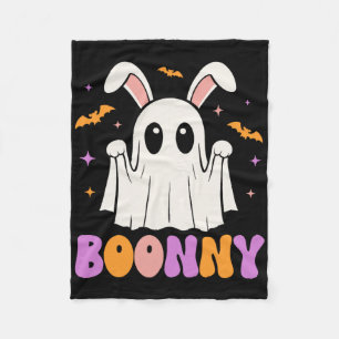 Boonny Cute Bunny Ghost Halloween Men Women Kids  Fleece Blanket