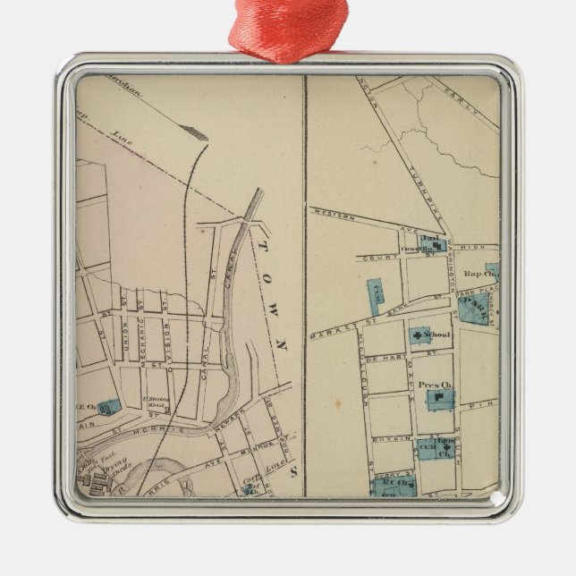 Boonton, Morristown, NJ Metal Ornament (Front)