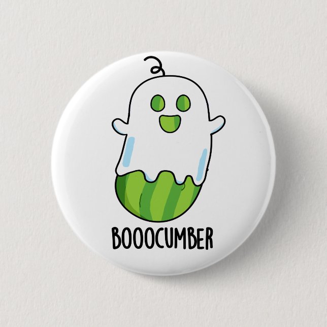Booocumber Funny Ghost Cucumber Pun  2 Inch Round Button (Front)