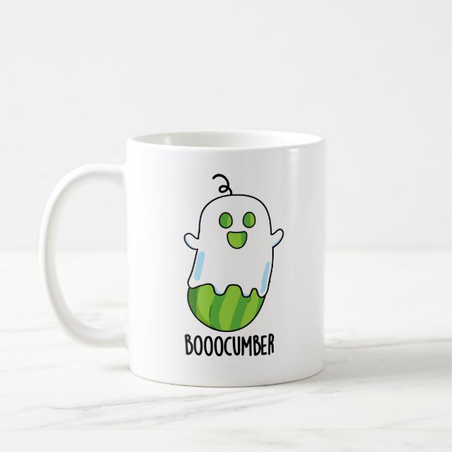 Booocumber Funny Ghost Cucumber Pun  Coffee Mug (Left)