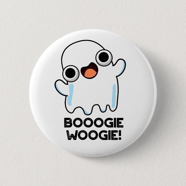 Booogie Woogie Funny Music Ghost Pun  2 Inch Round Button (Front)