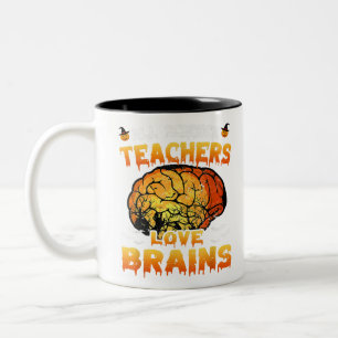 Boooks Ghost Funny Halloween Teacher Book Library Two-Tone Coffee Mug