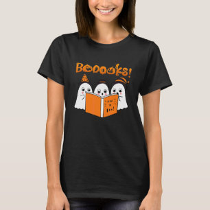 Boooks Ghost  Ghost Reading Halloween Teacher Book T-Shirt