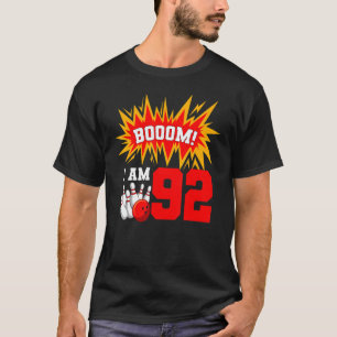 Booom I Am 92 Bowling Birthday Party Bowler Bday 9 T-Shirt