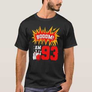 Booom I Am 93 Bowling Birthday Party Bowler Bday 9 T-Shirt