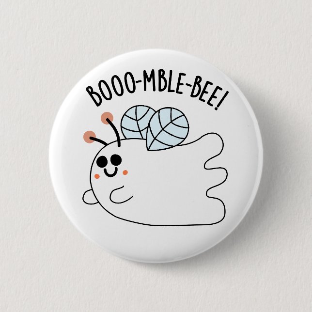 Booomble Bee Funny Ghost Bee Pun  2 Inch Round Button (Front)