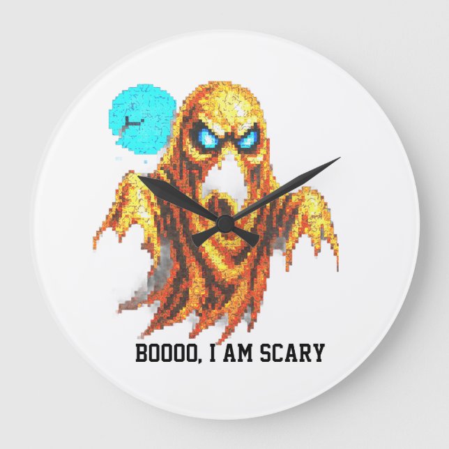 Boooo I Am Scary Large Clock (Front)