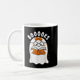 Booooks! Cute Ghost Reading Library Books Hallowee Coffee Mug