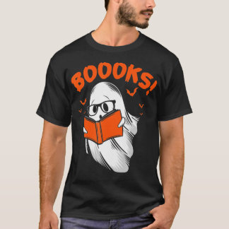 Booooks! Cute Ghost Reading Library Books Hallowee T-Shirt
