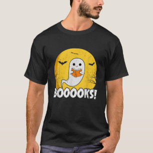 Booooks Funny Halloween Reading Cute Ghost Library T-Shirt