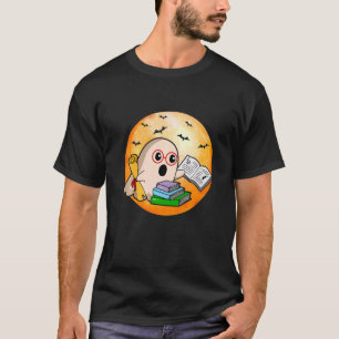 Booooks Ghost Boo Read Books Library Teacher Hallo T-Shirt