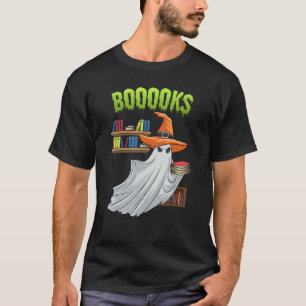 Booooks Ghost  Halloween Costume Teacher Book Libr T-Shirt