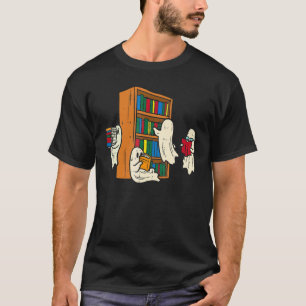 Booooks Ghost  Halloween Teacher Book Library Read T-Shirt