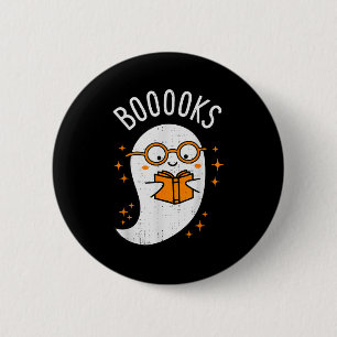 Booooks Ghost Halloween Teacher Librarian Library  2 Inch Round Button